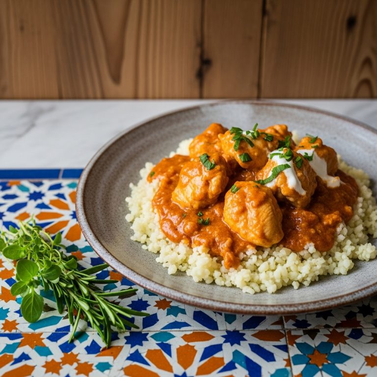 “Delectable Hungarian Keto Chicken Paprikás with Cauliflower Rice”
